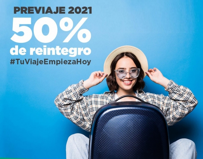 PreViaje - 50% de Reintegro para Viajes Futuros